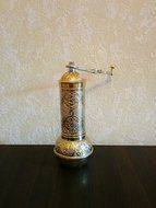 Armenian Handmade Antique Coffee Grinder, 3 Different Colors, 7.5'' (Silver) N11