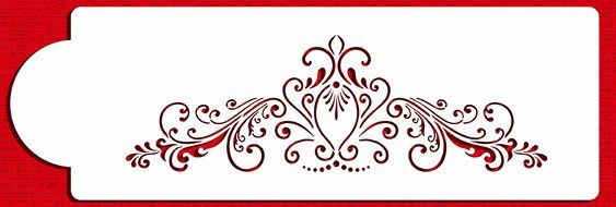 Designer Stencils C409 Princess Lace 4 Cake Stencil, Beige/Semi-Transparent