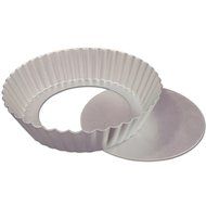 Fat Daddio's Anodized Aluminum Fluted Tart Pan with Removable Bottom, 11 Inch x 1 Inch N4
