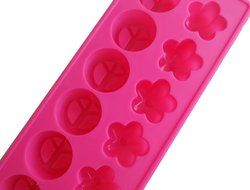 Yunko 12 Cavity Peace Sign and Flowers Silicone Chocolate Mold Ice Cube Jelly Mold Candle Mold Soap Mould