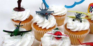 PLANES 16 Piece Birthday CUPCAKE Topper Set Featuring 12 Planes Figures and Decorative Themed Accessories - Figures... N7
