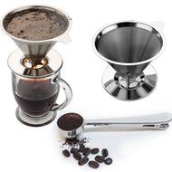 Coffee Dripper, Peyou Stainless Steel Pour Over Coffee Dripper, Reusable Double Layer Mesh Filter Design, Single... N6