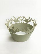 HUAL Cupcake Wrappers 50 Filigree Artistic Bake Cake Paper Cups Birds Lace Laser Cut Liner Baking Cup Muffin Case... N10
