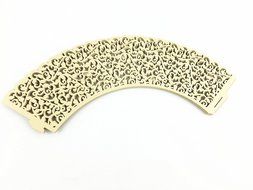 Yansanido 100 set pink Filigree Artistic Bake Little Vine Lace Laser Cut Cupcake Wrapper Cup Muffin Case Trays... N7