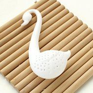 Topshop Lovely Colander Tea Herb Spice Strainer Infuser Teaspoon Filter Swan Spoon (Black) N4