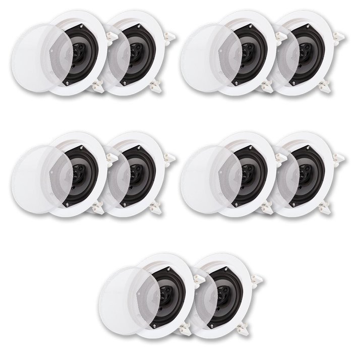 Acoustic Audio CS-IC53-5PR 250 Watt 5.25" 3-Way Home Theater In-Wall/Ceiling Speakers (5-Pair)