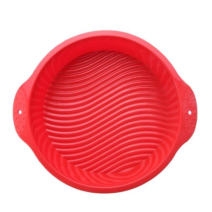 Unicook Round Cake Mold Pan Bakeware Tray Silicone Mould Patry Maker,Food Grade Silicone, Red N2