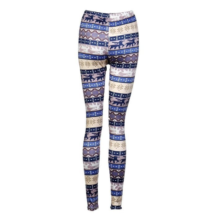 PHOTNO Women Lady Casual Skinny Christmas Print Stretchy Pants Slim Leggings N16