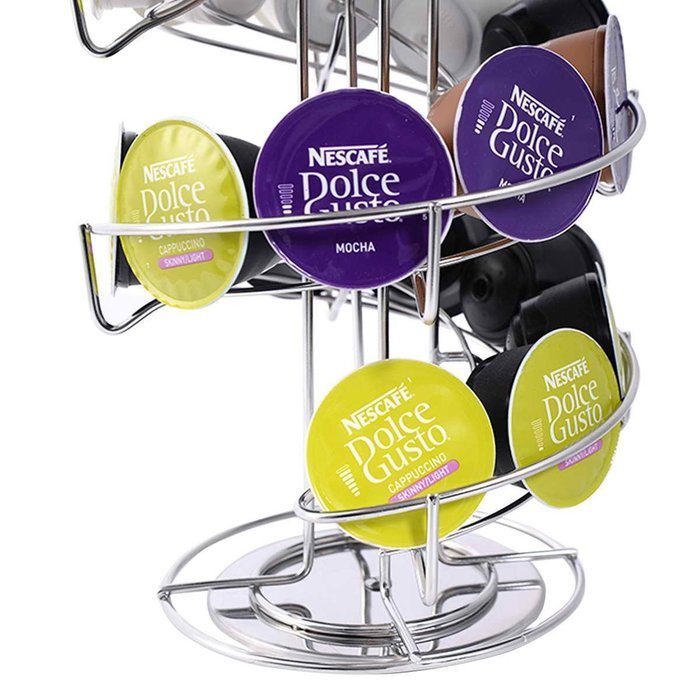 Safstar 360 Degree Rotating Coffee Pod Holder Stand - Revolving Spinning Carousel Tower Nescafe Dolce Gusto Nespresso... N4