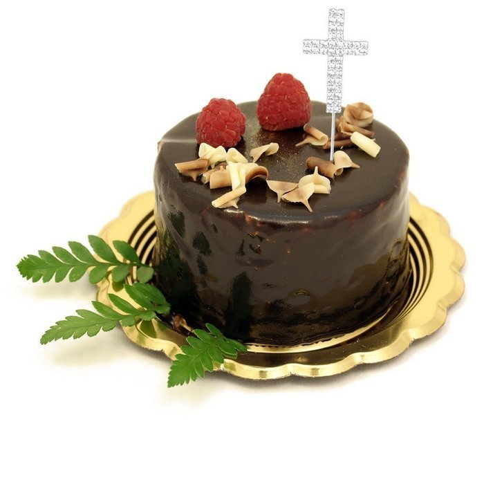 Rhinestone Cross Shape "+" Cake Topper Anniversary Decoration N3