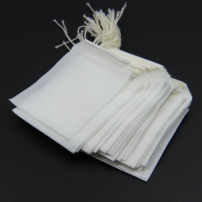 Funkymall Pack of 100 1.97 Inch*2.46 Inch Empty String Drawstring Filter Paper Tea Bags for Loose Tea Herbs Spice... N2