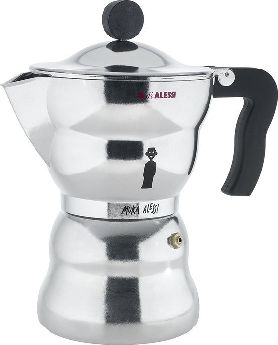 Alessi AAM33/6 "Moka" Stove Top Espresso 6 Cup Coffee Maker in Aluminium Casting Handle And Knob in Thermoplastic...