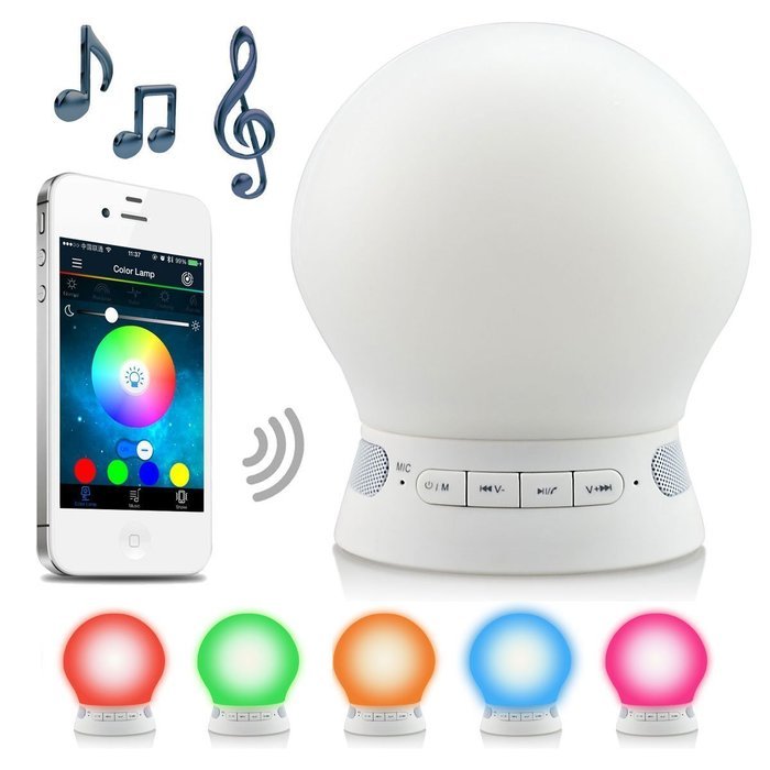 KUCAM Wireless Bluetooth 4.0 Speaker with Mood Led Night Light, App Remote Control Color Changing, AUX Audio TF... N5