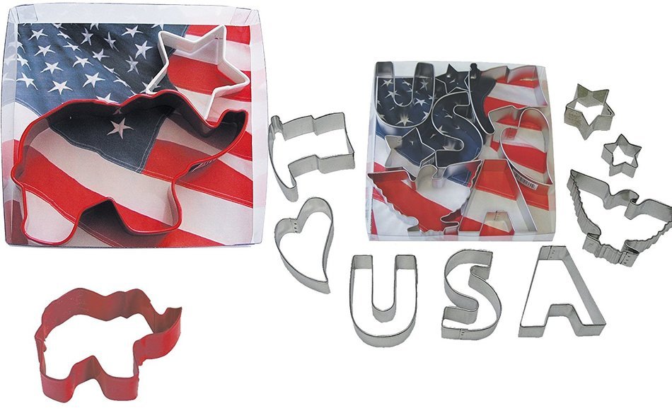 Political Election Cookie Cutter Sets (Both Parties) Democrat & Republican Set 12 Pieces N3