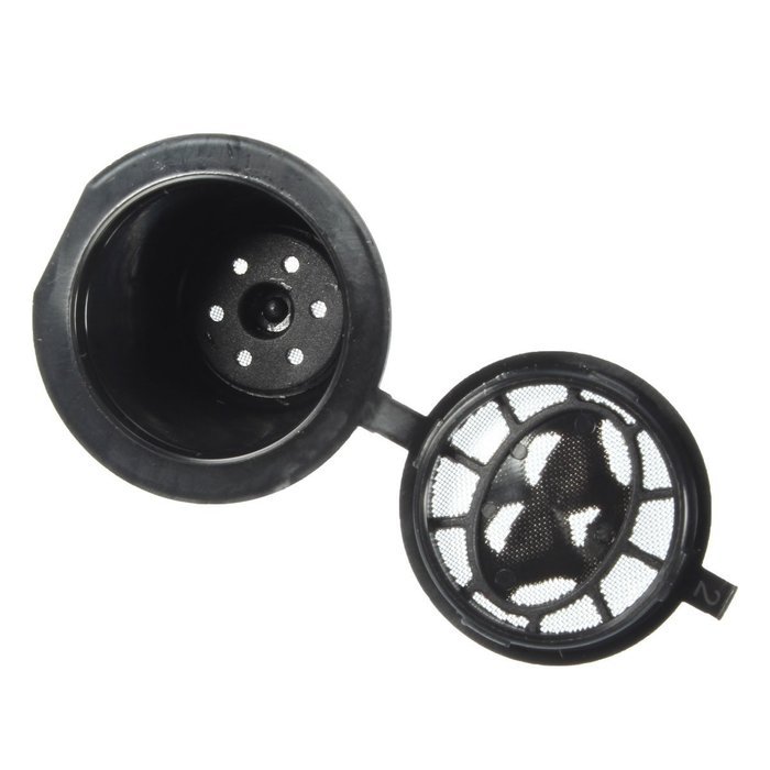 KINGSO 4pcs Reusable Coffee Capsules Cups Espresso Pods Filters For Nespresso Machines with 1pc Plastic Spoon N10
