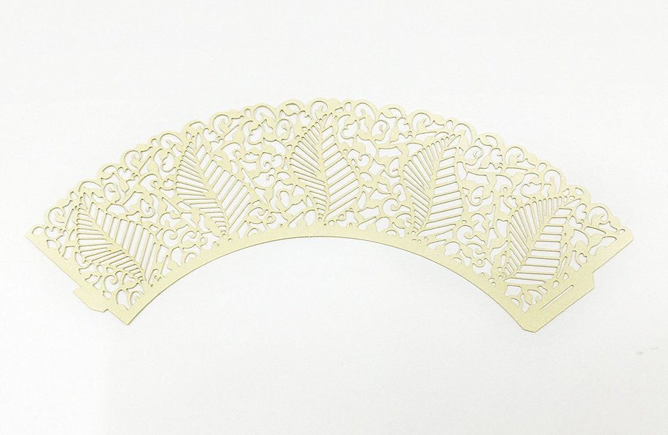 HUAL Cupcake Wrappers 50 Filigree Artistic Bake Cake Paper Cups Large leaves Lace Laser Cut Liner Baking Cup Muffin... N7