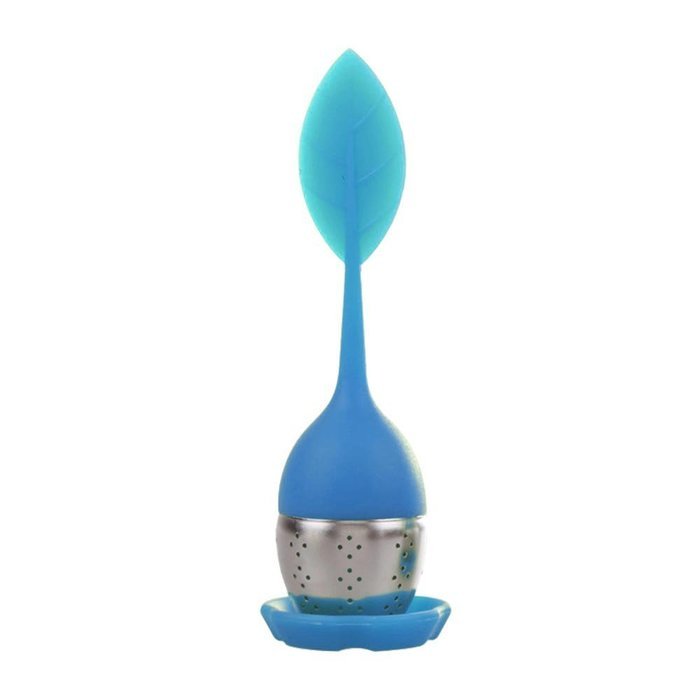 Tea Infuser Leaf Strainer Food Grade Silicone Bag Filter Diffuser With Stainless Steel Ball for Herbal Loose-Blue N12