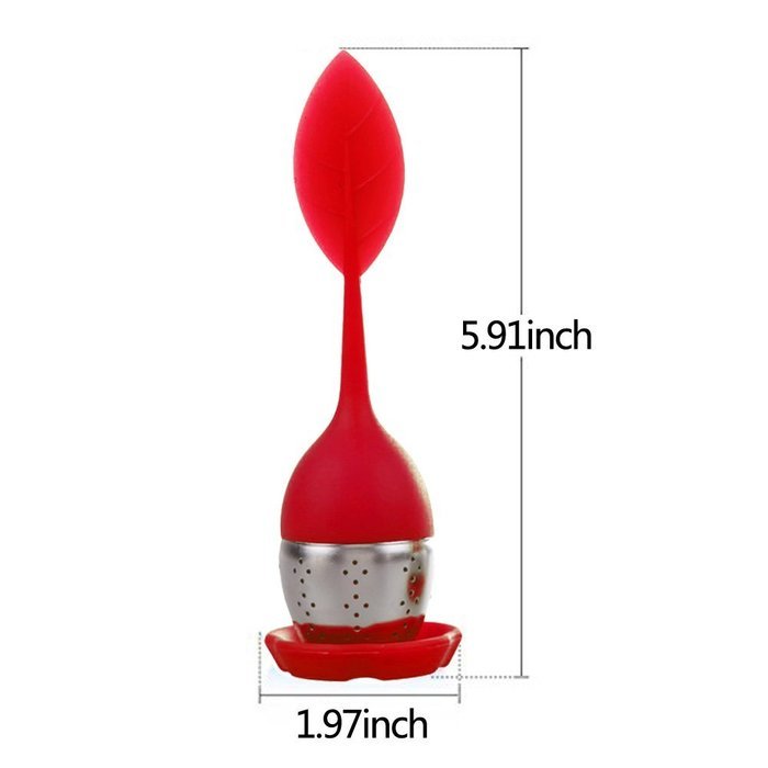 Tea Infuser Leaf Strainer Food Grade Silicone Bag Filter Diffuser With Stainless Steel Ball for Herbal Loose-Blue N14