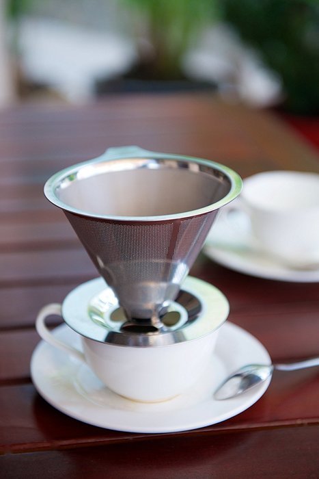Blissful Sips Pour Over Coffee Filter (Single Cup) &ndash; Stainless Steel Fine Mesh Strainer for Fresh Brewed Coffee... N7