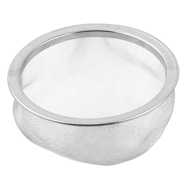 Stainless Steel Mesh Hole Design Tea Strainer 80mm Dia Silver Tone N2