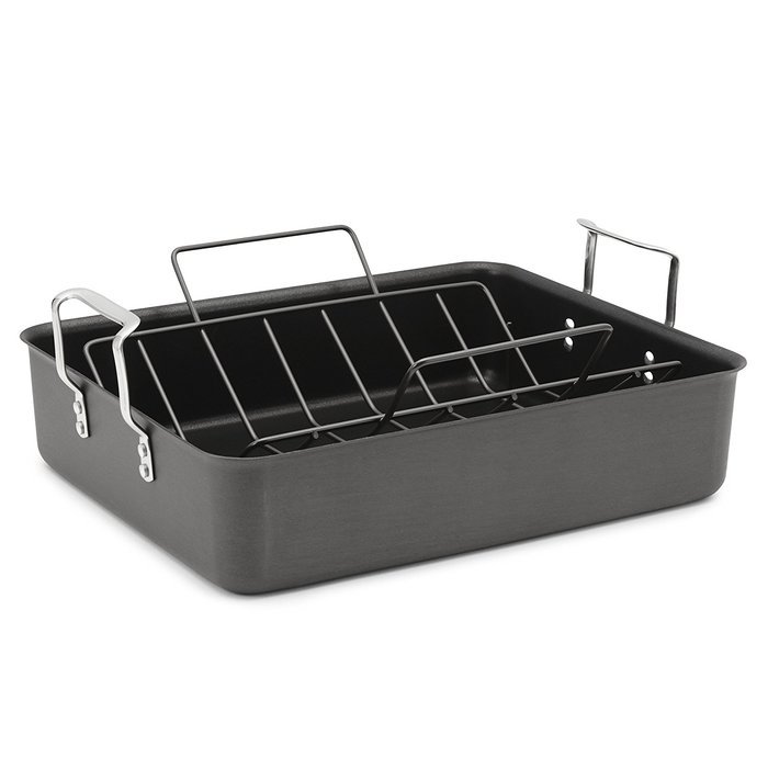 Calphalon Classic Hard Anodized 16-Inch Roasting Pan with Nonstick Rack N6
