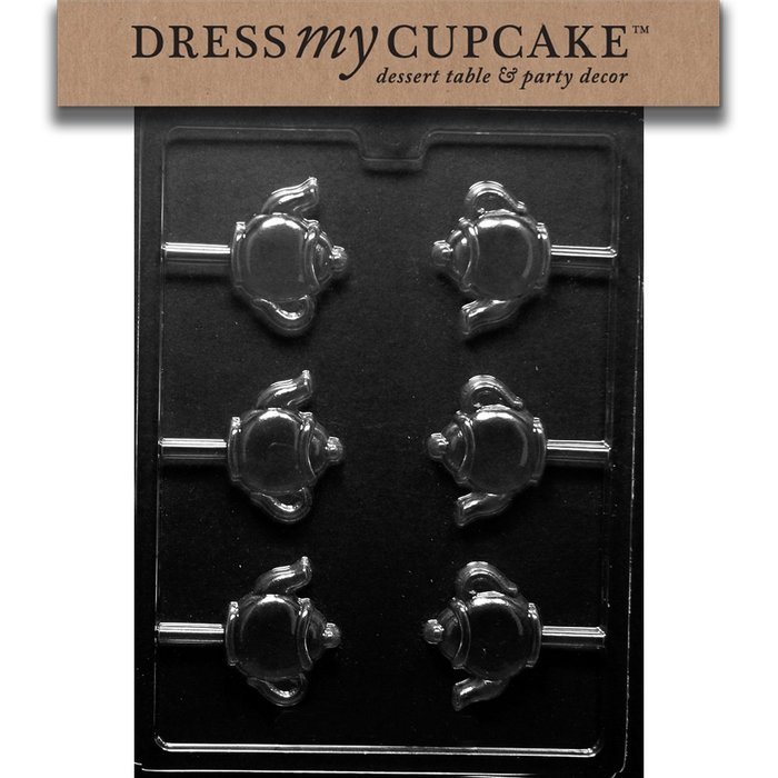 Dress My Cupcake Chocolate Candy Mold, Tea Pot Lollipop