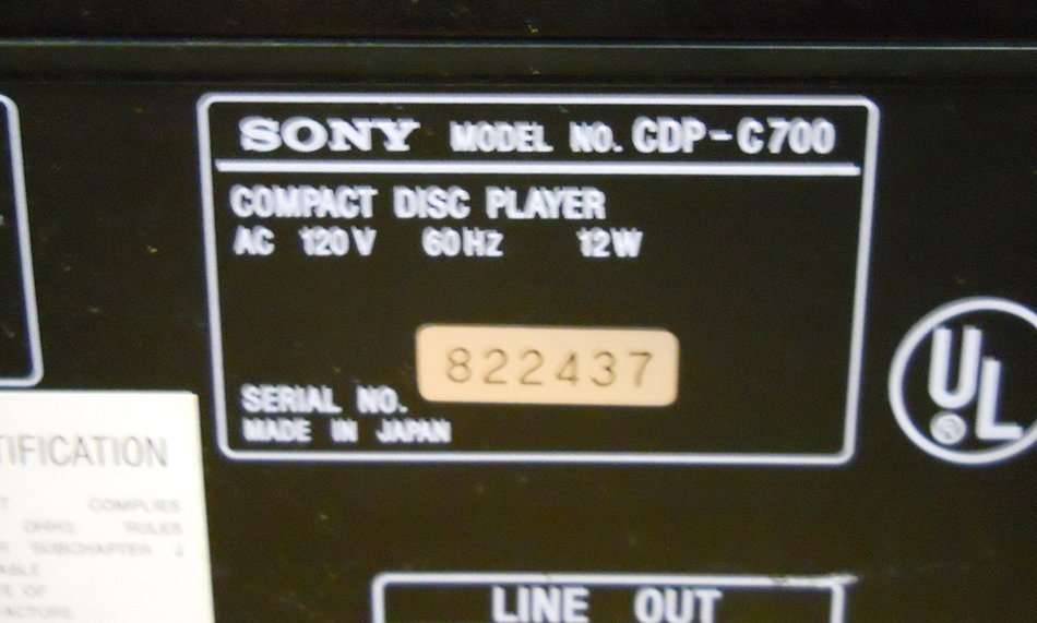 Sony CDP-C700 5 Disc CD Compact Disc Changer N4