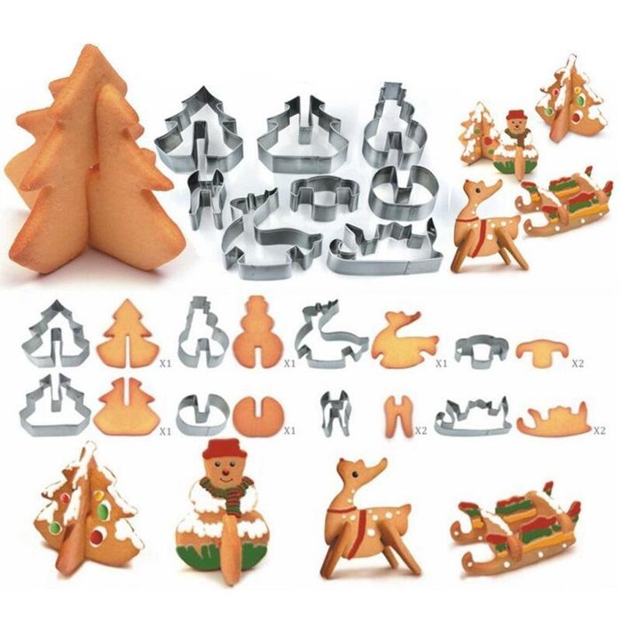ZhiDa Christmas Silicone Handmade Fondant Cake Decorating DIY Mould Baking Mold (Pink) N14