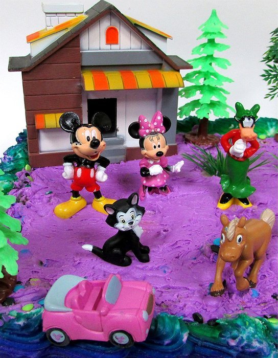15 Piece MICKEY MOUSE CLUBHOUSE Birthday Cake Topper Set Featuring Mickey and Friends Characters and Decorative... N7