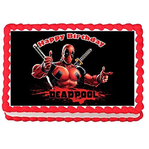 Dead Pool Edible image Cake topper decoration-7.5"x10"(1/4 sheet)