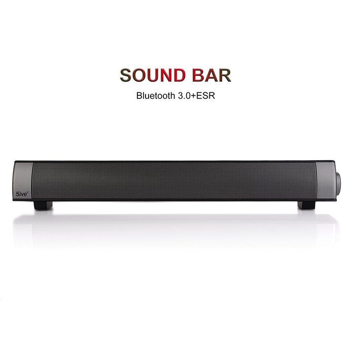 5ive IP Bluetooth Soundbar, 25W Wireless Bluetooth 3.0 Stereo Speaker, Black N2