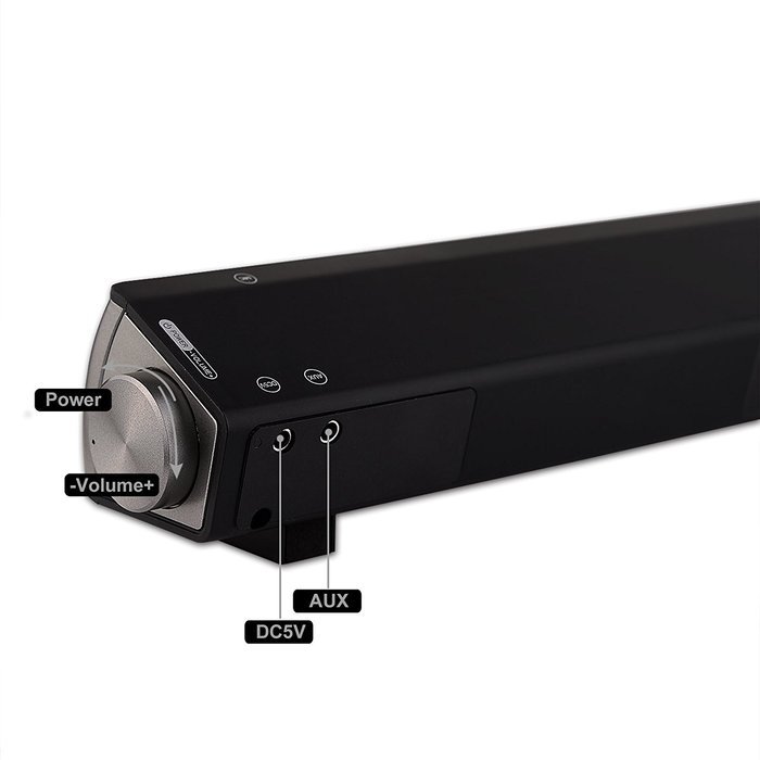 5ive IP Bluetooth Soundbar, 25W Wireless Bluetooth 3.0 Stereo Speaker, Black N3