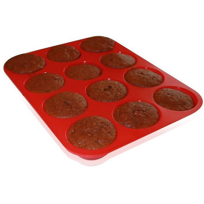Muffin Pan Silicone and Cupcake Maker 12 Cup Quality Muffin Bake Pan (Blue) N14