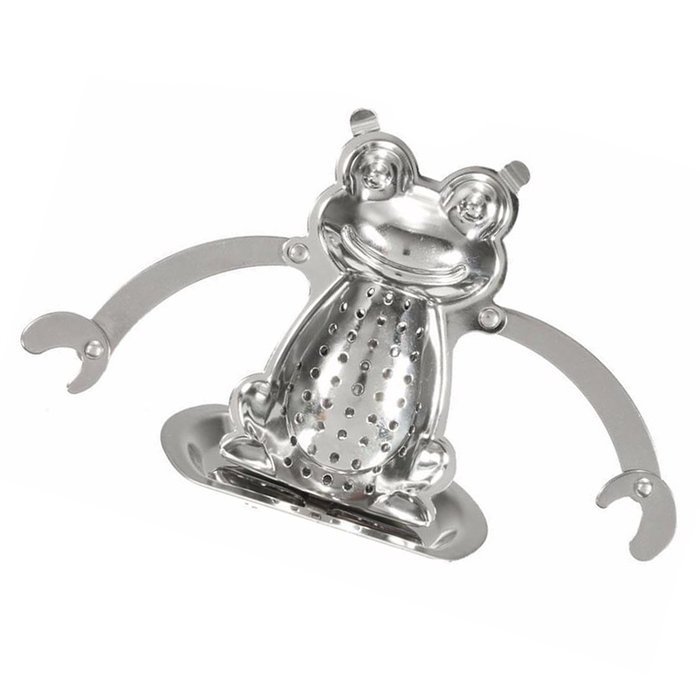 Mesh Filter - SODIAL(R)Mesh Loose Tea Leaf Infuser Tray Strainer Filter Herb Diffuser Stainless Steel Shape:Frog N2