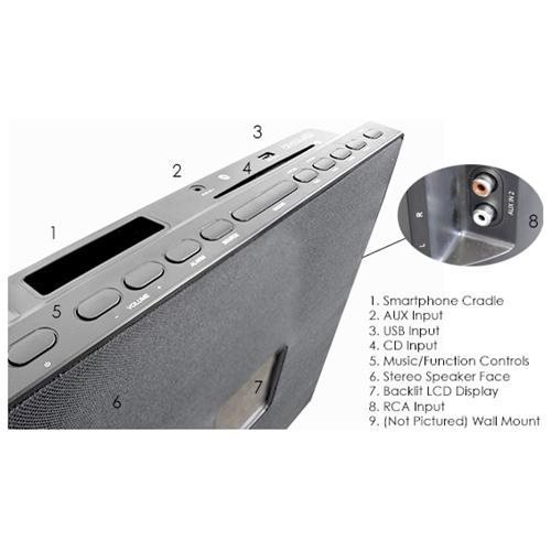 CrystalView Wireless Bluetooth, CD, MP3, FM Radio, Digital Audio Stereo Speaker N4