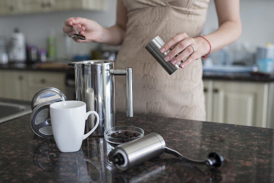 OFKP&reg; Manual Stainless Coffee Grinder - Best Hand Coffee Bean Mill - Aeropress Compatible N5
