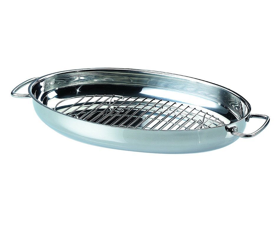 ELO Bella Gusto Stainless Steel Kitchen Induction Cookware Roaster with Stainless Steel Inlay for Braising and... N4
