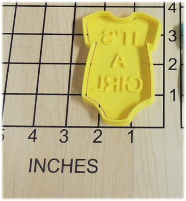 Onesie It's a Girl Shape Gender Reveal Baby Shower Cookie Cutter and Stamp #1097