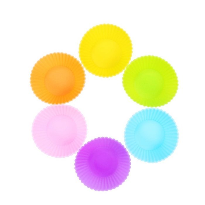 TuangShop Silicone Cup cake Tool Bakeware Baking Pastry 7CM 12pcs 6 Colors N6