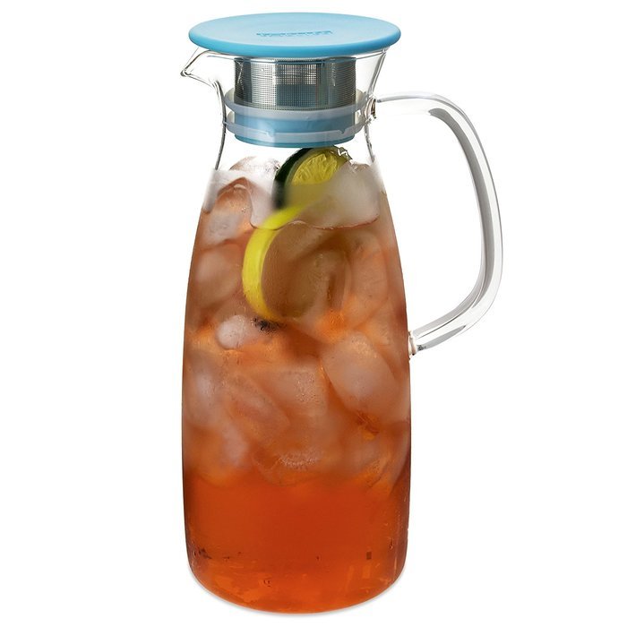 FORLIFE Mist Glass Ice Tea Jug , 50-Ounce, Red N11