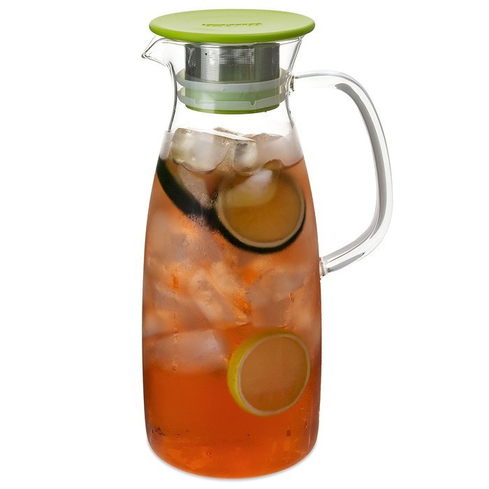 FORLIFE Mist Glass Ice Tea Jug , 50-Ounce, Red N12