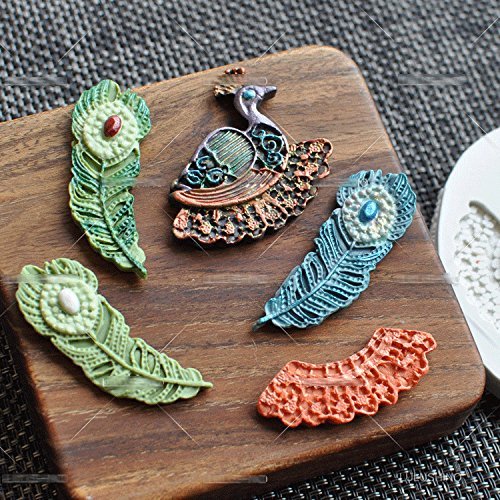 Anyana Peacock Feathers Silicone Fondant Mold Cake Decorating Pastry Gum Pastry Tool Kitchen Tool Sugar Paste... N5