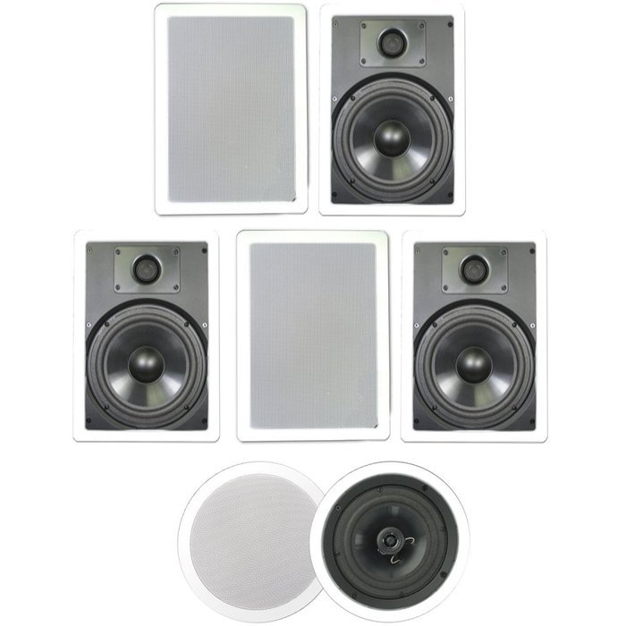 Theater Solutions TSCS-67 1260 Watt 7CH 6.5" In-Wall/Ceiling Home Theater Speaker System