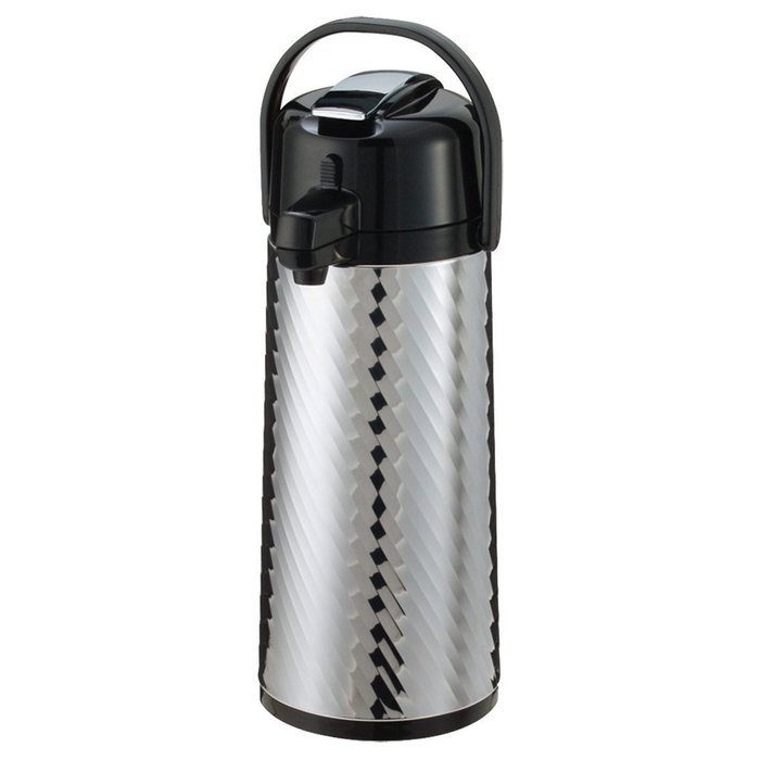 Service Ideas ECAJL22S Eco-Air Lever Lid Airpot, Glass Vacuum, 2.2 Liter (74.4 oz.), Jewel Mirrored Exterior