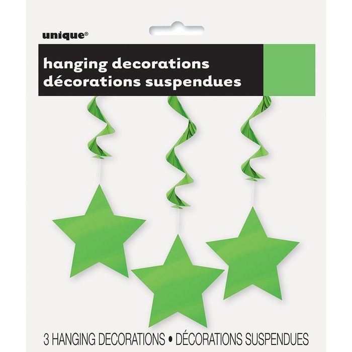 Hanging Star Decorations, 26", Light Blue, 3 Count N26