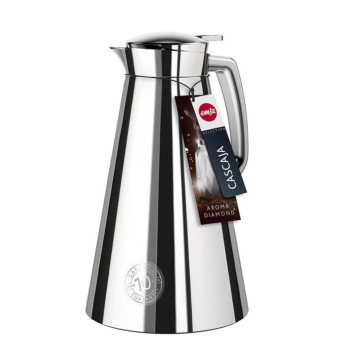 Emsa Vacuum Jug "Cascaja" Qt 33.81 fl. oz., Chrome N5