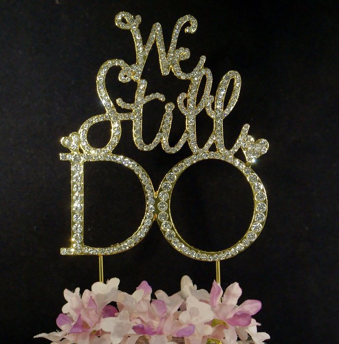 Mr & Mrs Gold Crystal Cake Toppers Bling Gold Cake Decorations Weddings Birthday Anniversary Showers Party by... N2