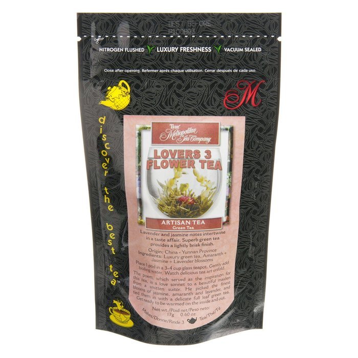 Metropolitan Tea Discovery Artisan Flowering Tea Pack, Lovers 3 Flower N2