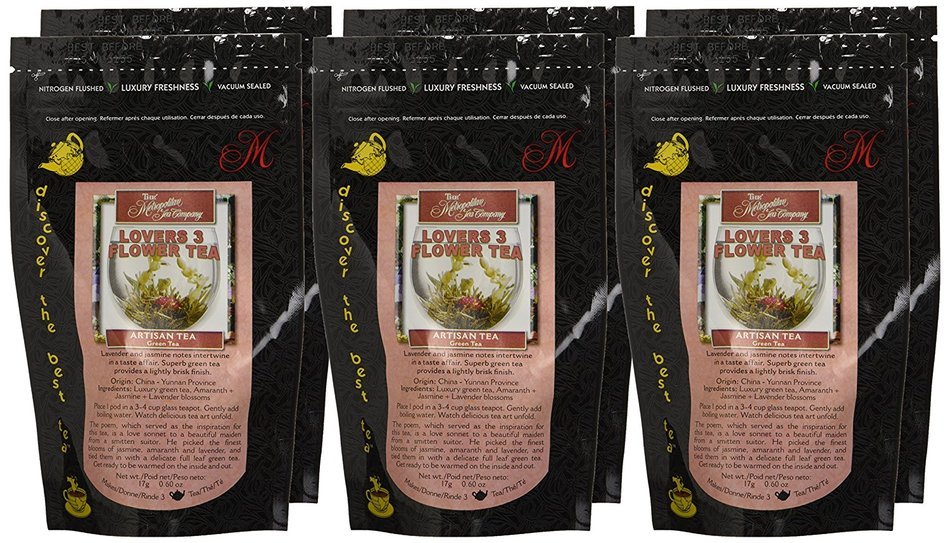 Metropolitan Tea Discovery Artisan Flowering Tea Pack, Lovers 3 Flower N3