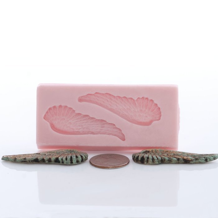 Small Angel Wing Silicone Mold Food Safe Fondant, Candy, Gum Paste,. Craft or Jewelry Mold Resin, Clay, Flexible... N4